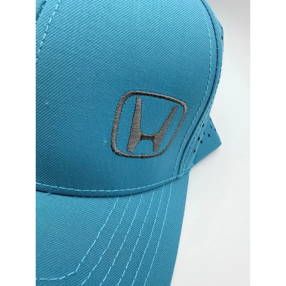 Honda Performance Perforated Baseball Cap Teal Blue Embroidered Logo Adjustable